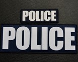 Woven POLICE Patch Set Law Enforcement LEO Hook &amp; Loop Backing Blue/Navy... - $12.16