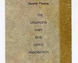 1934 Oklahoma Farm Real Estate Association Dinner Menu and Program Tiger... - £7.89 GBP