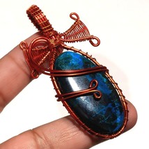 Shattuckite Fashion Wire Wrapped Handcrafted Copper Jewelry Pendant 2.7&quot; SA 1328 - £3.98 GBP