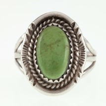 Argent Sterling Turquoise Cabochon Taille Bague 7.25 non Signé - $1,951.51 MXN