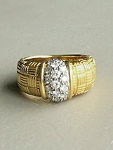 Designer 925 Silver Gold Plated 0.50tcw Simulated Diamond Woven Band Ring - £110.13 GBP