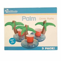 Palm Trees Floating Blow Up Drink Rafts 3/box NWT - £15.03 GBP