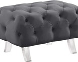 568Grey-Ott Crescent Collection Modern | Contemporary Velvet Upholstered... - $478.99