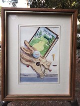 BODEN PORTWOOD Original Signed Watercolor &quot;Home from Golf&quot; Matted &amp; Framed w COA - £179.85 GBP