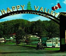 Vtg Chrome Postcard Calgary Alberta Canada Happy Valley Tent &amp; Trailer Park - £2.28 GBP