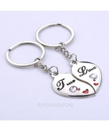 2pcs Pair Couple Keychains Heart True Love Male Female USA Shipper Fast #11 - $10.86 CAD