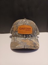 CARTER LUMBER Leather Patch Hat Cap Camouflage Brown Adjustable - $24.00