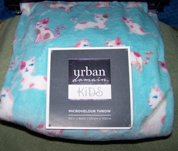 Urban Domain Kids Whimsical Kitties Microvelour Plush Throw 50&quot;x 60&quot; New - €14,12 EUR