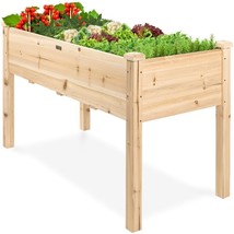 Farmhouse Wood 48x24x30in Raised Garden Bed Elevated Garden Planter Stand - £167.12 GBP
