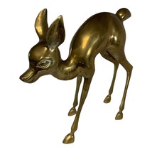 Vtg Large Mid Century Modern Hollywood Regency Brass Deer Sculpture Bambi 17&quot; - $392.04