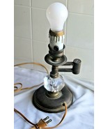 Vintage Antique Small Art Deco Metal Brass color Clear ball Lamp - $2,427.36 MXN