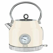 Electric Kettle Stainless Steel, Retro Water Boiler with Filter Thermometer - £60.79 GBP