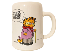 Garfield Mug &quot;I Was Just Another Cat Until I Went To School&quot; 1978 4.75&quot;H Ceramic - £9.34 GBP