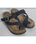 BIONATURA Nubuk Leather Black Cork Sandals Made in Italy Size 36 US 5 Wedge - £23.69 GBP