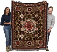 Gothic Medallion Blanket, A Patterned Cotton Throw Made In The Usa (72X54). - £60.98 GBP