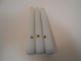 Lot of 3 Colonial Taper Candles 6&quot; White with Blue tinge New no Box - £6.19 GBP