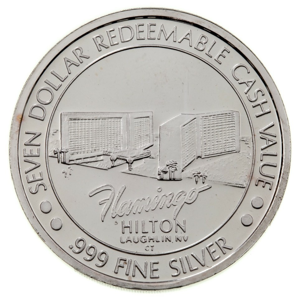 Flamingo Hilton Laughlin, NV Casino Gaming Token, Fine Silver Item image 2