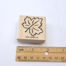 Tags &amp; More 2001 Stampin up! 1 3/4&quot; Rubber Stamp  wood mounted Fall Leaf - £1.57 GBP