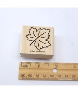 Tags &amp; More 2001 Stampin up! 1 3/4&quot; Rubber Stamp  wood mounted Fall Leaf - £1.56 GBP