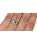 Diamond engagement ring, halo engagement ring, round lab diamond engagem... - $3,017.28 CAD+