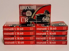 Lot Of 9 Maxell Ur 60 Min Blank Audio Cassette Tapes Normal Bias - Brand New - £11.03 GBP