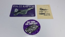 F/A-22 Raptor Lockheed Martin Boeing Sticker &amp; 1997 First Flight Card Lot - £6.32 GBP