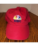 Red NBC &amp; Peacock Logo Ball Cap-Port Authority-Adjustable Strap - $16.34 CAD