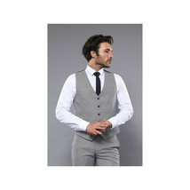 Men 3pc European Vested Suit WESSI by J.VALINTIN Slim Fit JV40 Gray Blue Plaid image 5