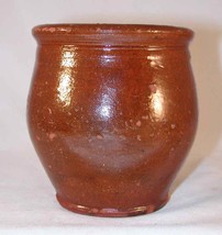 Antique Small Redware Glazed  Apple Butter Crock Southeastern Pennsylvania - £95.43 GBP