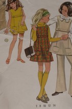 Butterick Pattern 5440 Girls&#39; Tunic Top, Shorts, Jumper &amp; Pants Size 14 Vtg 70&#39;s - £6.07 GBP