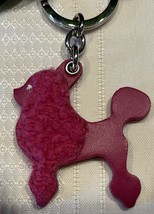 Coach 1693 Shearling &amp; Leather Poodle Dog Keychain Key Fob Pink Italy Ra... - £71.14 GBP
