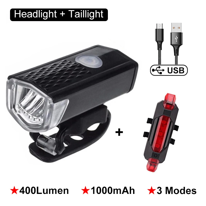 Bicycle Light Front USB Rechargeable Lamp Bike Headlight Cycling Flashlight - £8.19 GBP+