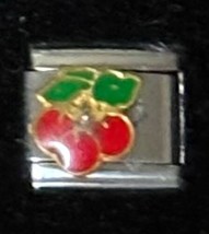 Cherries Wholesale Italian Charm Enamel Link 9MM K3456 - £12.09 GBP