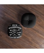 Round Tufted Floor Pillow | &quot;Into the Wilderness I Will Go&quot; Nature Quote... - £74.28 GBP+