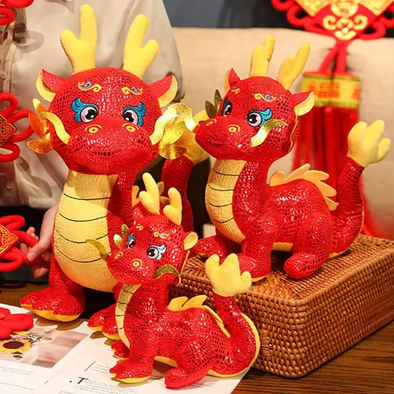 20CM Dragon Doll Chinese New Year Of The Dragon Zodiac Plush Toy Chinese Dragon - £14.22 GBP