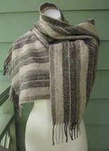 Bill Blass Country Scarf Striped with Flecks and Tweed 64 x 15 Made in I... - £14.93 GBP