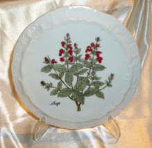 Vintage / Antique Porcelain Wall Hanging Trivet Hot Plate Floral SAGE 6 ... - $14.84