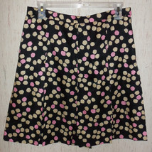 Excellent Womens J.Crew 100% Silk Black W/ Print Pleated Lined Skirt Size 6P - £20.14 GBP