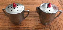 Antique Coffee &amp; Tea Pot Silver Color Salt And Pepper Shakers-VERY RARE-... - $1,881.86 MXN