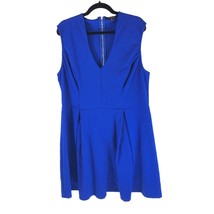 City Studio Dress A Line Pleated Sleeveless V Neck Blue 3X - £9.94 GBP