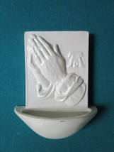 Holy Water Font Ceramic Hands 6&quot; - £43.52 GBP