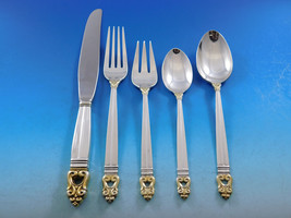 Royal Danish Gold Accent by International Sterling Silver Flatware Set Service - £3,347.51 GBP