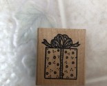 Azadi Earles F472 Package Gift Present With Bow  Wooden Rubber Stamp - £10.98 GBP