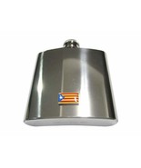 Kiola Designs La Senyera Estelada Catalonia Flag 6 Oz. Stainless Steel F... - £39.95 GBP