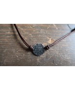 Vintage Leather Sterling Silver BE THE CHANGE.. IN THE WORLD Bracelet 7.... - $25.25