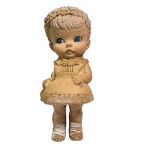 Edward Mobley Rubber Girl Doll Squeak Toy Vintage 1968 Blue Eyes Nursery Decor - $19.94