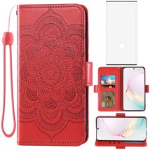 Compatible With Samsung Galaxy Note 10 Plus Glaxay Note10+ 5G Wallet Case Temper - £20.32 GBP
