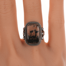 sz5 30&#39;s-40&#39;s Navajo silver picture jasper ring - $123.75