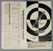 Vintage Tasco Optic-Centered Riflescope Features &amp; Specification Chart P... - $8.95