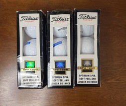 Golf Balls Titleist Set Of 3 Box Hp2 Tour Optimum Spin Soft Feel Longer Distant  - $15.88